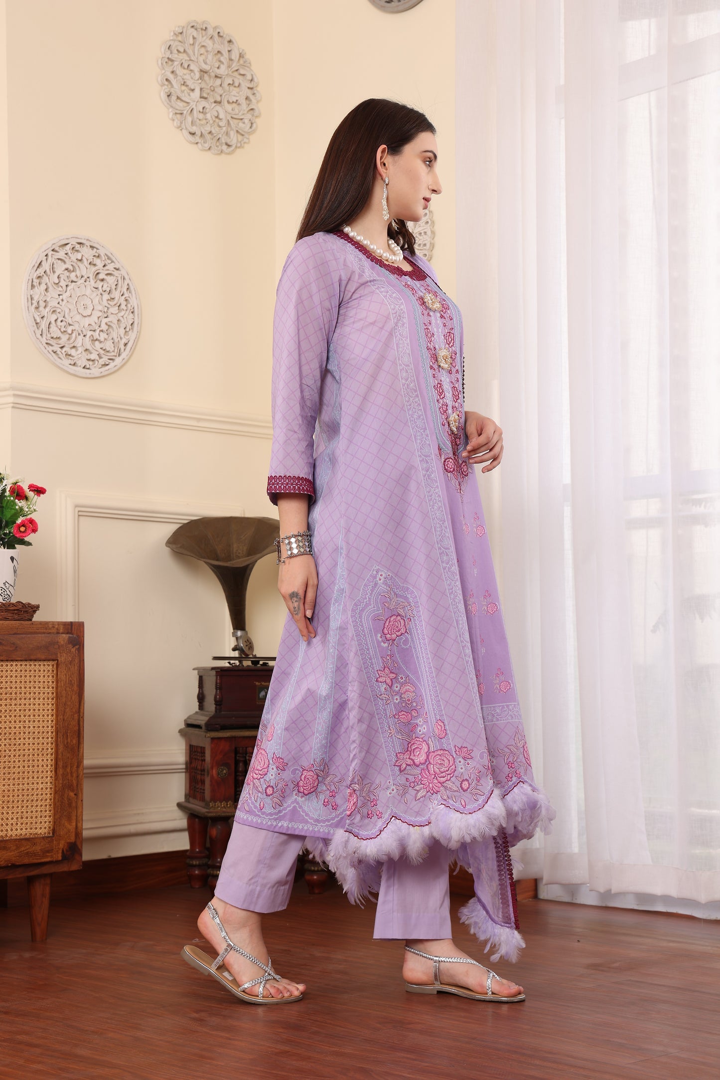3 PCS EMBROIDERED MEHER UNSTITCHED SUMMER COLLECTION SYT-08