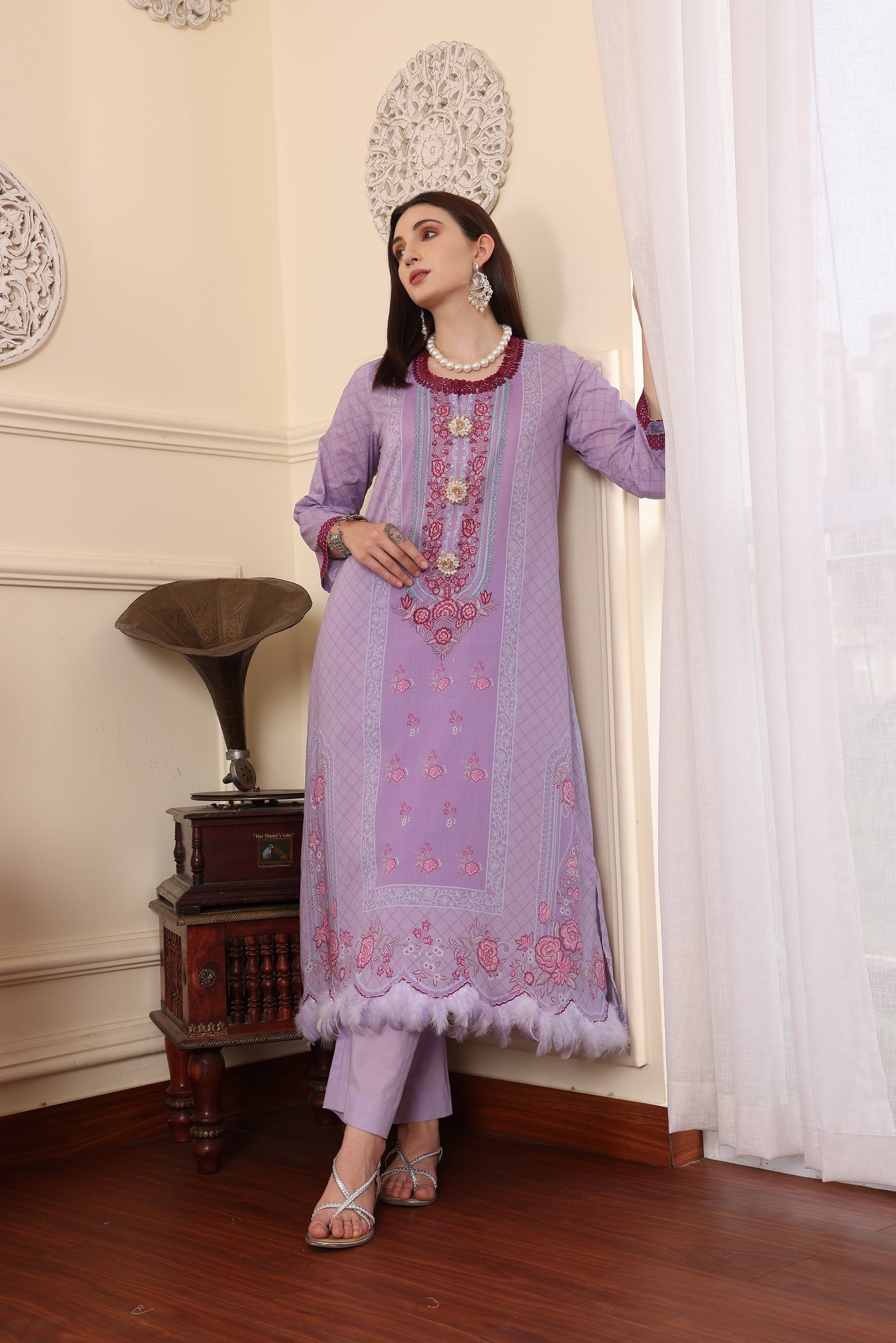 3 PCS EMBROIDERED MEHER UNSTITCHED SUMMER COLLECTION SYT-08