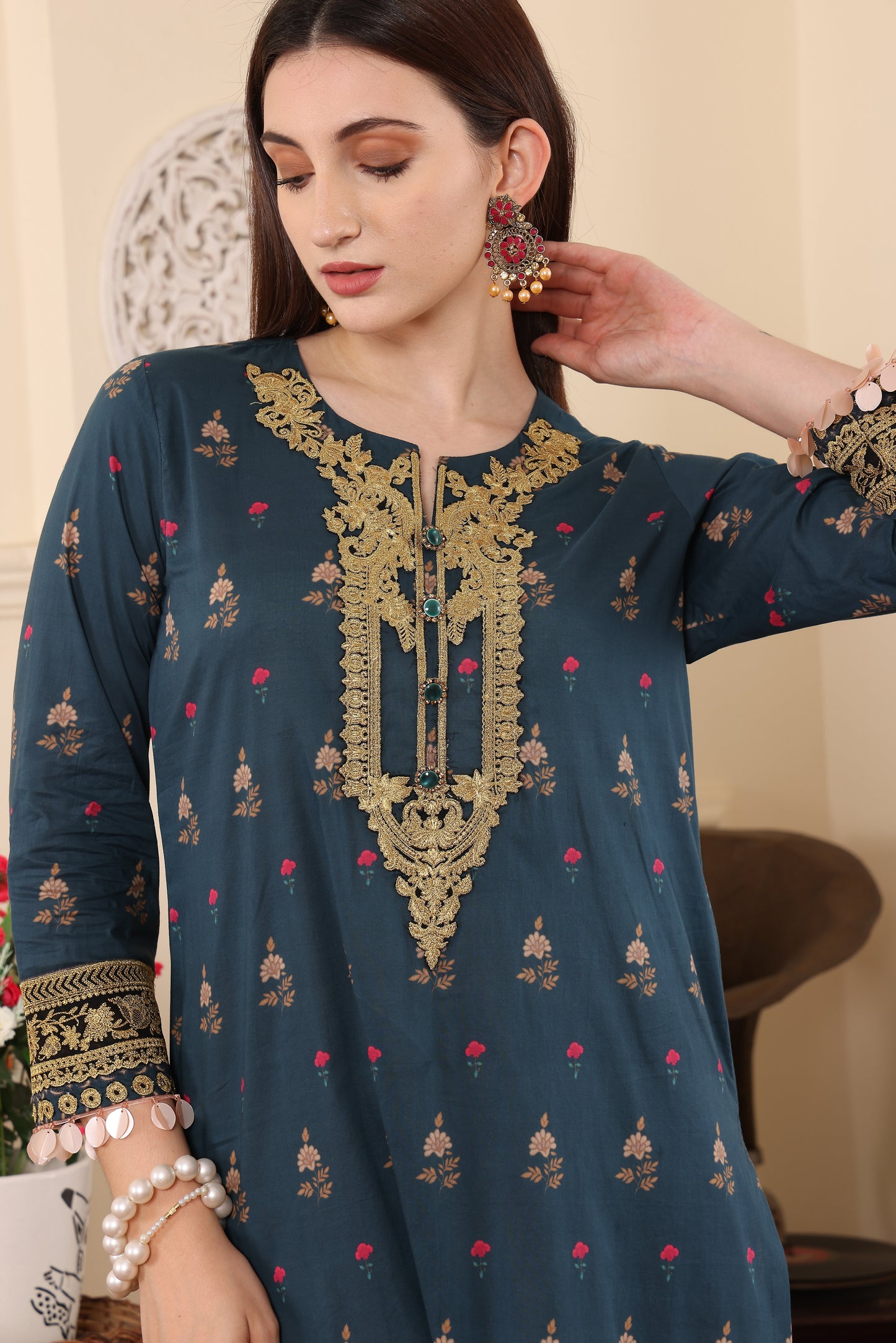 3 PCS EMBROIDERED MEHER UNSTITCHED SUMMER COLLECTION SYT-05