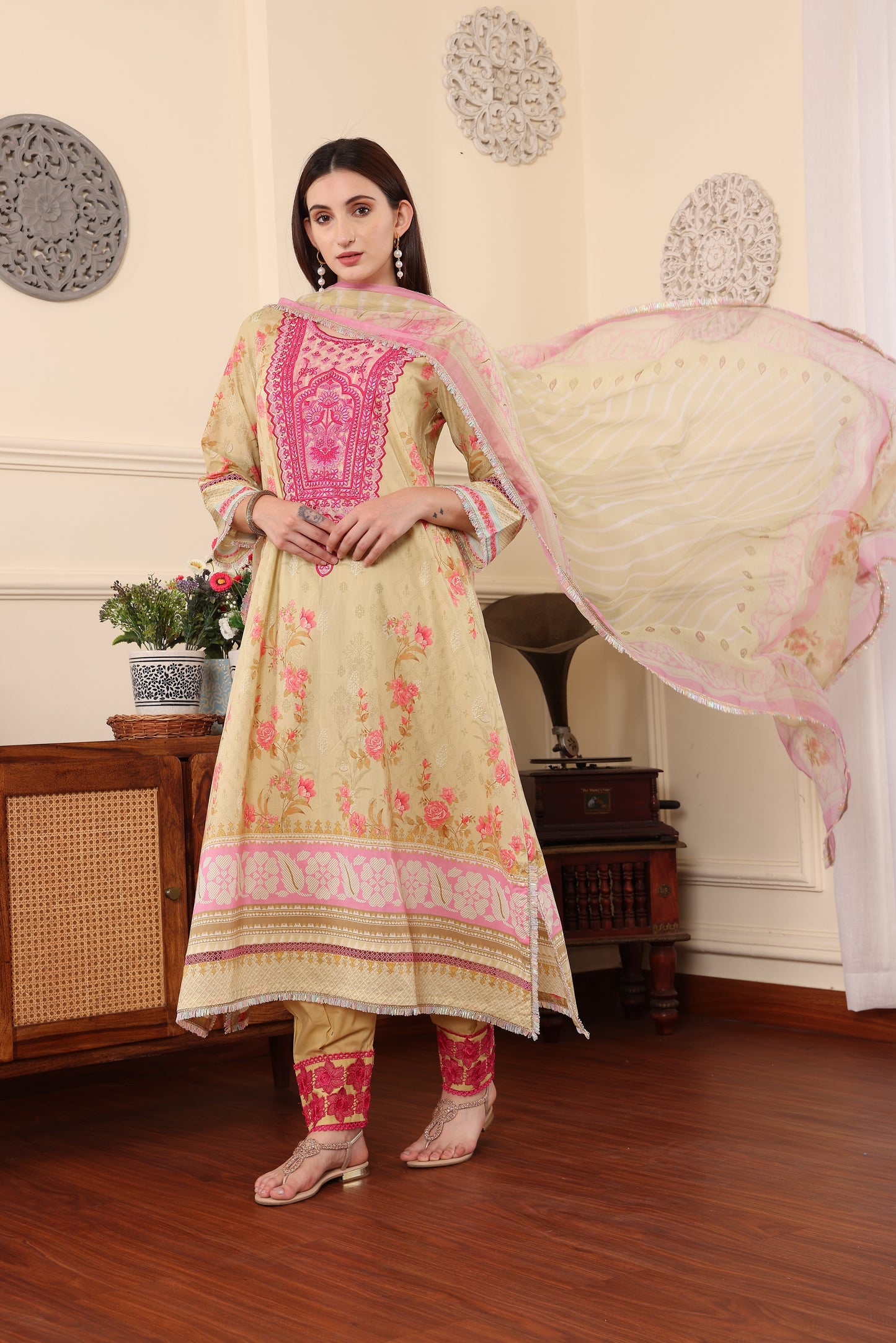3 PCS EMBROIDERED MEHER UNSTITCHED SUMMER COLLECTION SYT-07