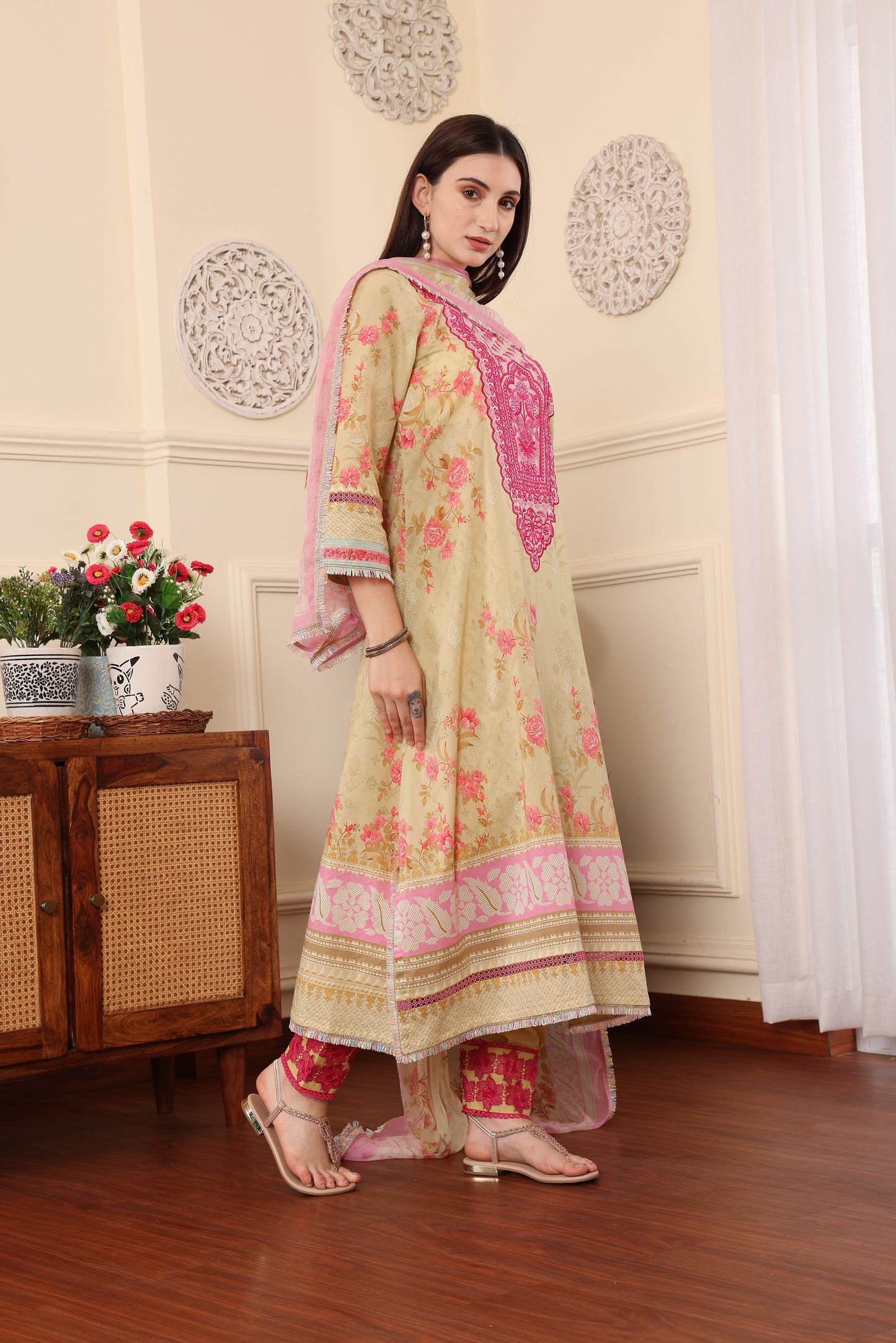 3 PCS EMBROIDERED MEHER UNSTITCHED SUMMER COLLECTION SYT-07