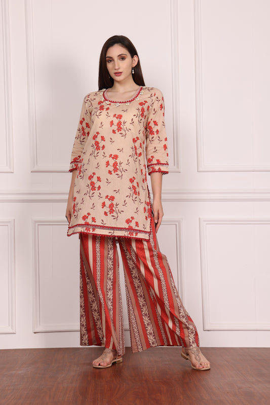 2 PCS CO-ORD SETS PRINTED UNSTICHED SUIT