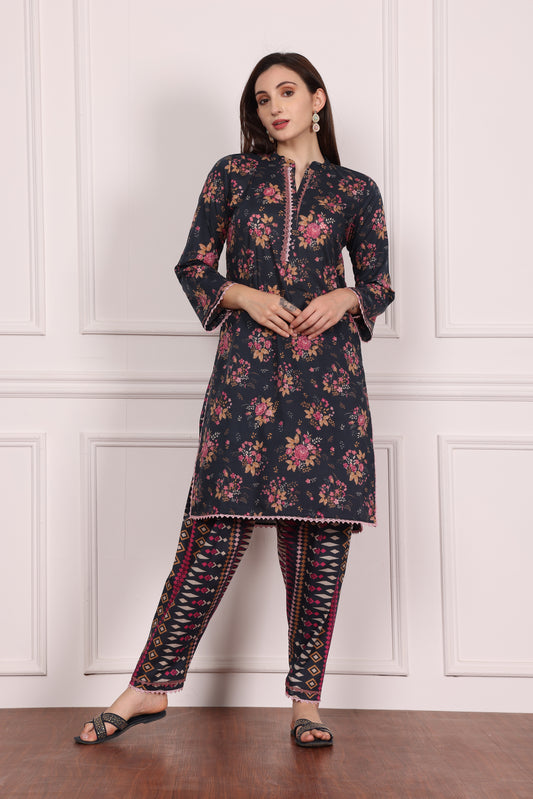 2 PCS CO-ORD SETS PRINTED UNSTICHED SUIT