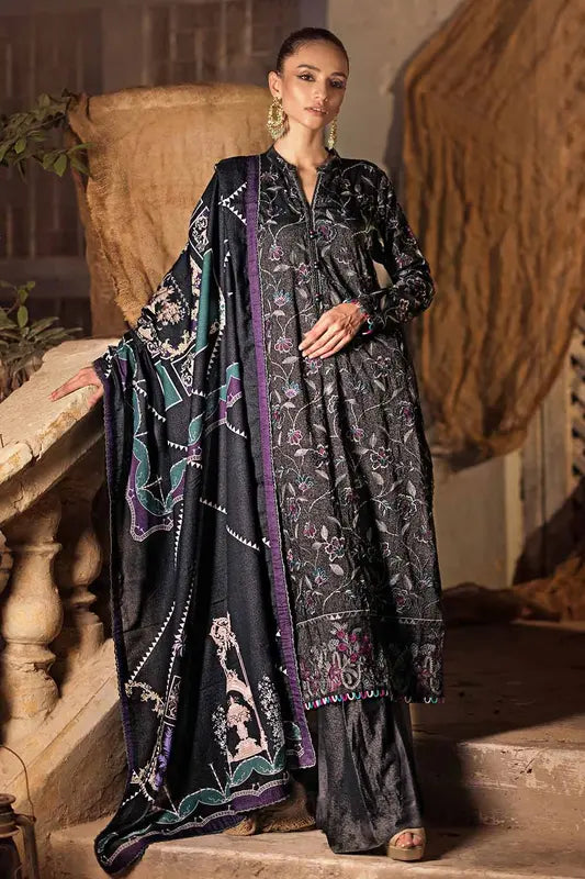 3PC Embroidered Karandi Unstitched Suit AY-32037