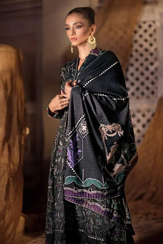 3PC Embroidered Karandi Unstitched Suit AY-32037