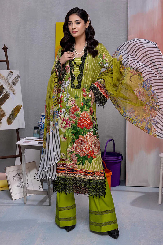 3PCS ADAN'S LIBAS BELLAROSE UNSTITCHED LAWN SUIT D-04 (SAHRA)