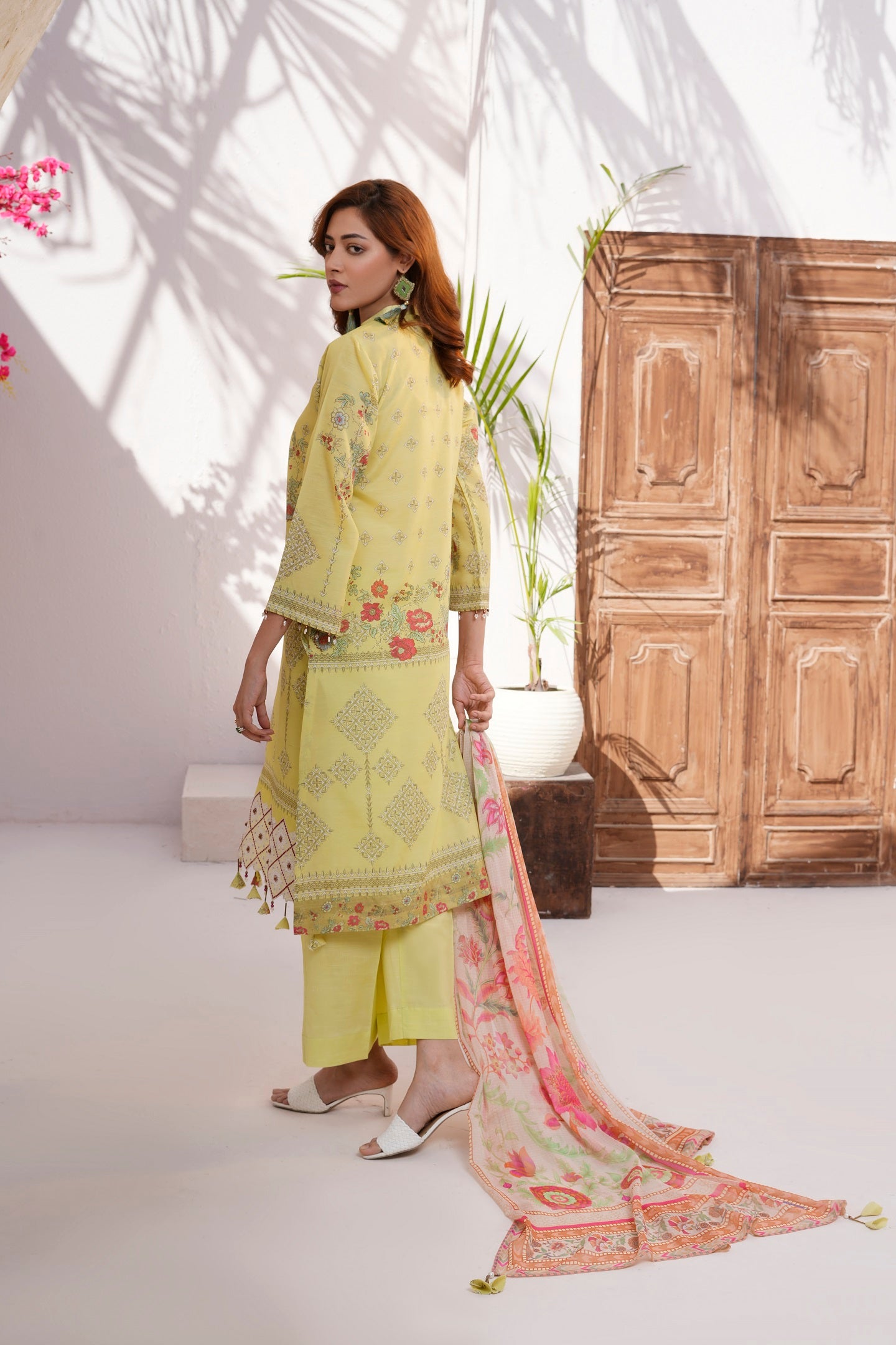 Women Cotton Printed Kurta Cotton Duppatta Embroidered Lace Dyed Salwar - Sunlit Threads