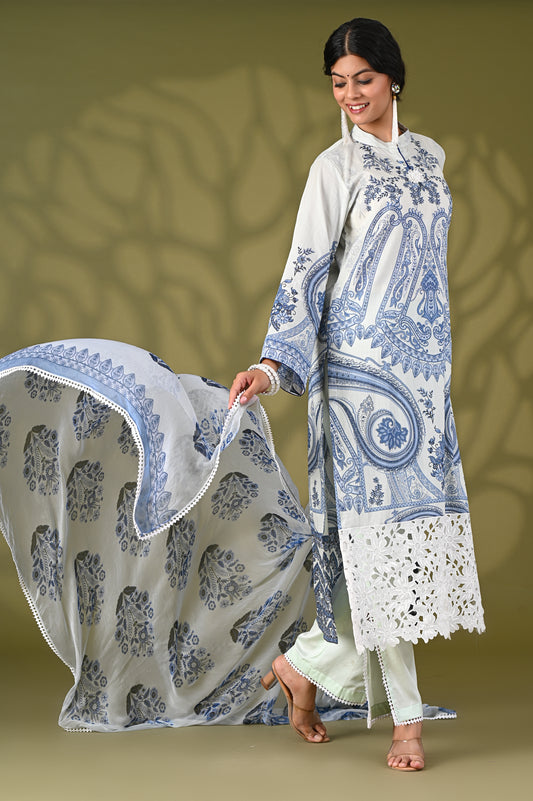 3PCS NAAZ COLLECTION UN-STITCHED SUITS