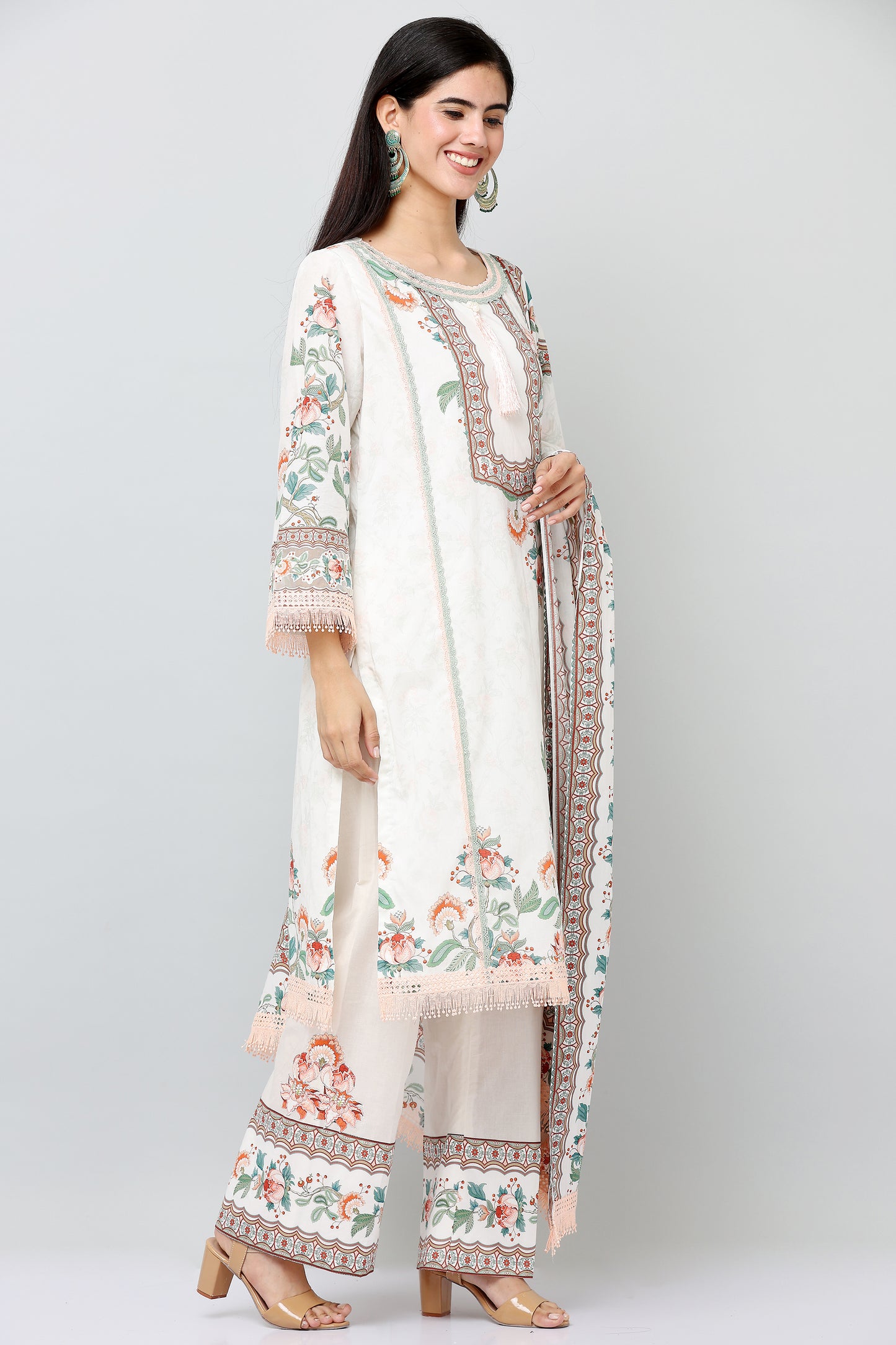 3PC EMBROIDERED UN-STITCHED SUITS-KH-RA-03