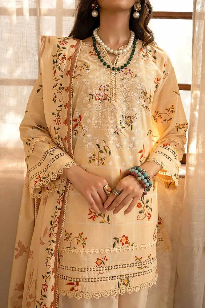 3PC Printed Embroidered Lawn Unstitched Suit CL-42041
