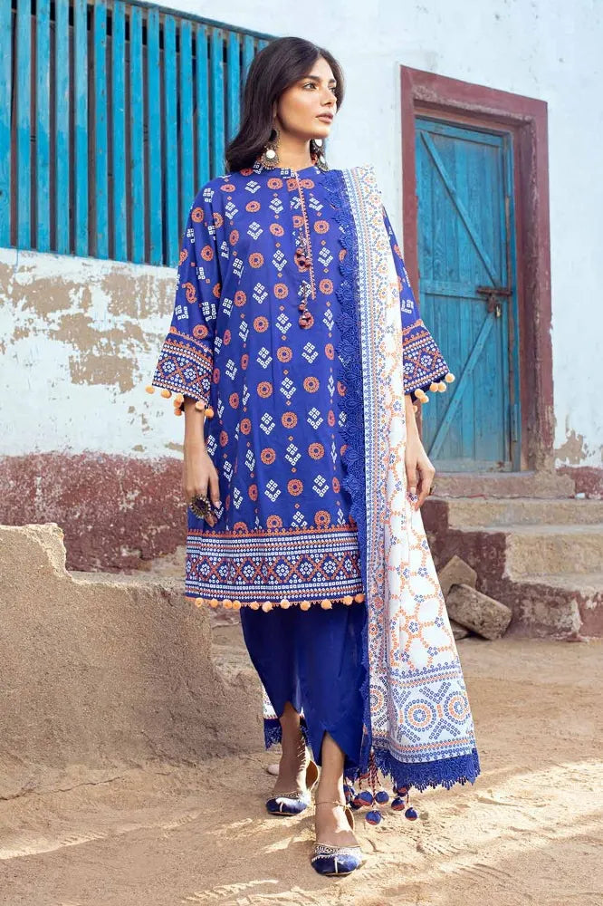 3PC Lacquer Printed Lawn Unstitched Suit CL-42062 A