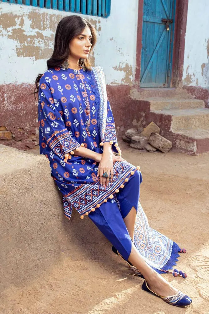 3PC Lacquer Printed Lawn Unstitched Suit CL-42062 A