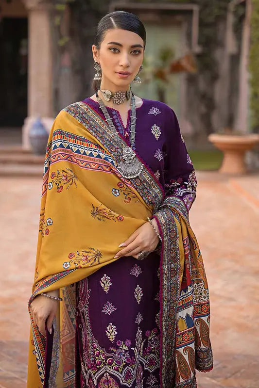 3PC Embroidered Khaddar Unstitched Suit with Digital Printed Pashmina Shawl AP-32049