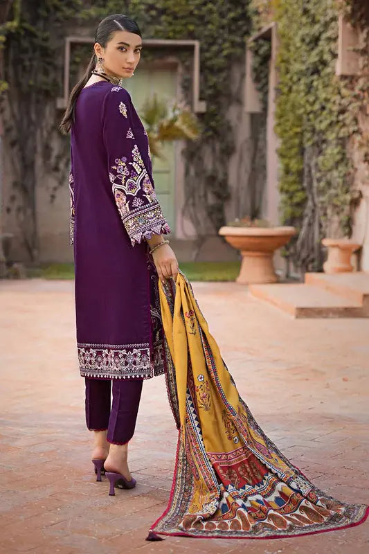 3PC Embroidered Khaddar Unstitched Suit with Digital Printed Pashmina Shawl AP-32049