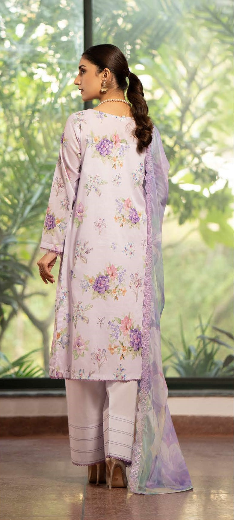 Mishaal by Gulljee Embroidered Lawn 3 piece Unstitched Dress - GJM11 - A12 - Summer Collection