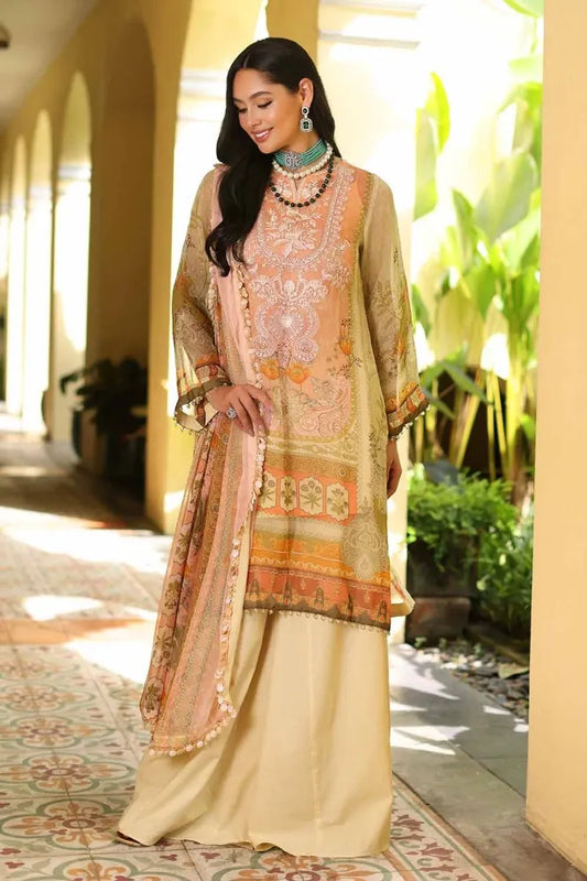 3PC Embroidered Digital Printed Chiffon Unstitched Suit with Digital Printed Chiffon Dupatta and Inner LE-32013