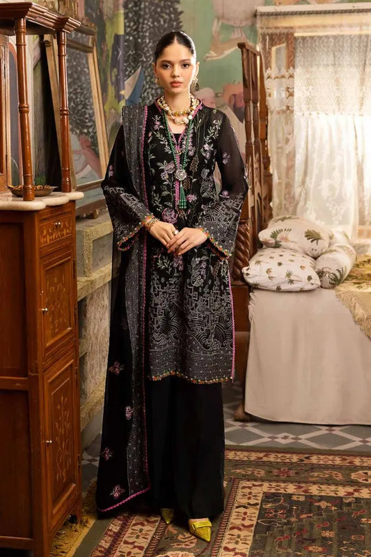 3PC Embroidered Lawn Unstitched Suit with Embroidered Chiffon Dupatta PM-42024