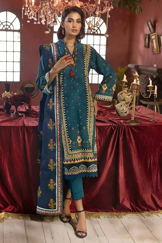 3PC Embroidered Khaddar Unstitched Suit K-32019