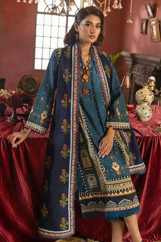 3PC Embroidered Khaddar Unstitched Suit K-32019