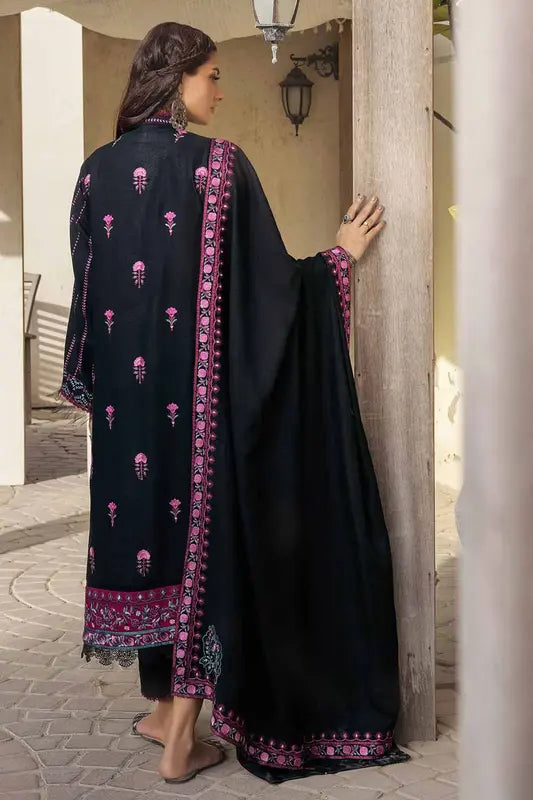 3PC Embroidered Dobby Jacquard Unstitched Suit with Embroidered Pashmina Shawl AP-32069