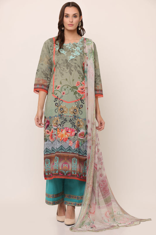 3PC UN-STITCHED SUITS-ATS-01A