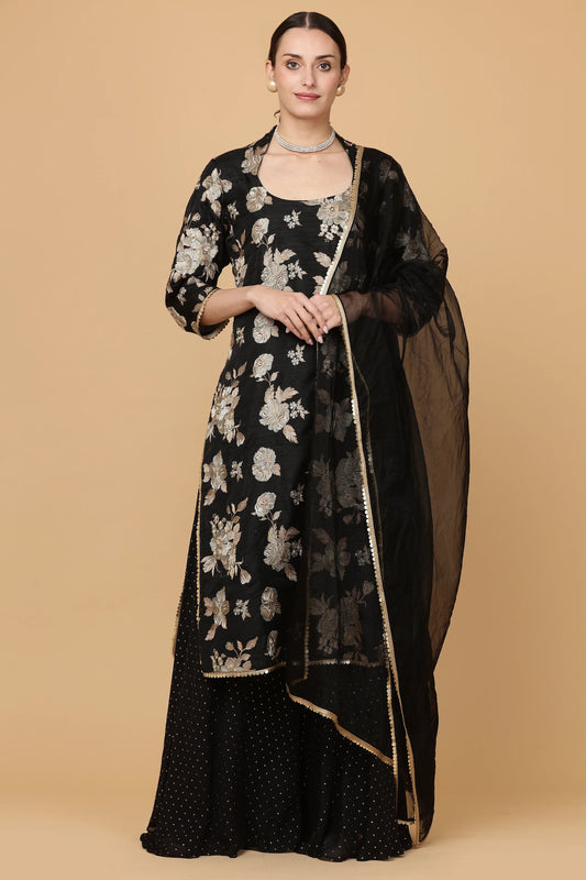 3pc-stitched-suits-Black Sharara
