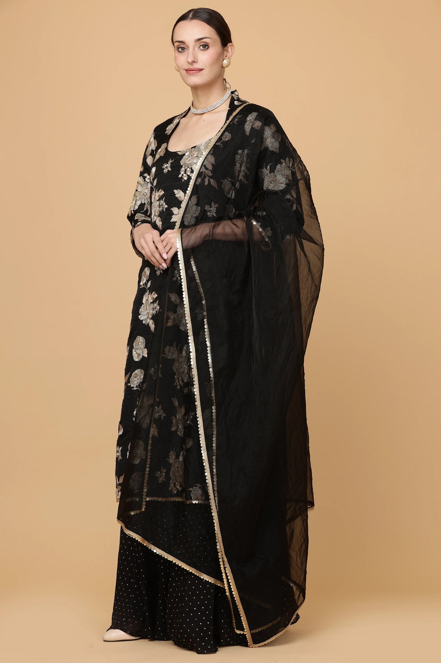 3pc-stitched-suits-Black Sharara