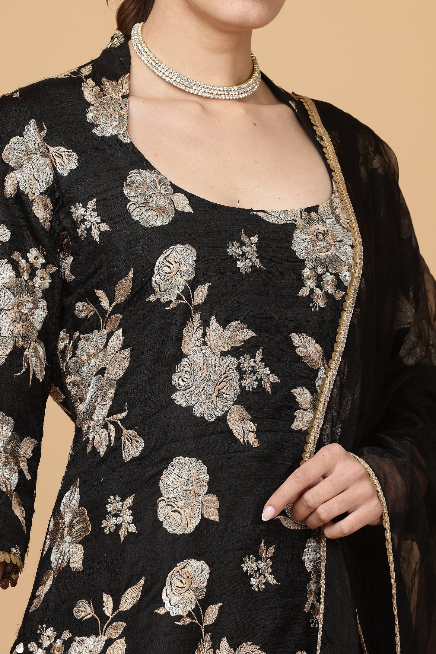3pc-stitched-suits-Black Sharara