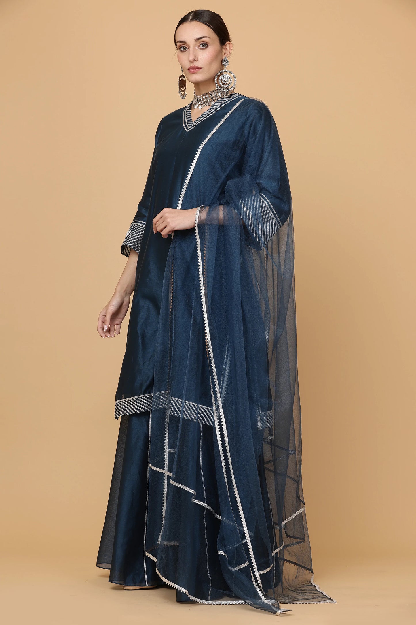 3pc-stitched-suits-Blue Sharara