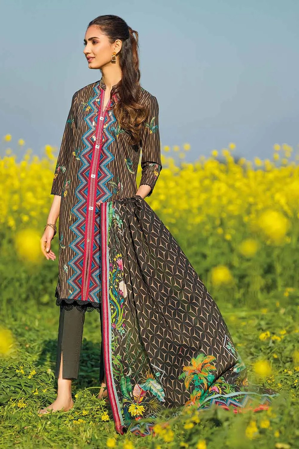 3PC Lawn Unstitched Digital Printed Suit CL-32187