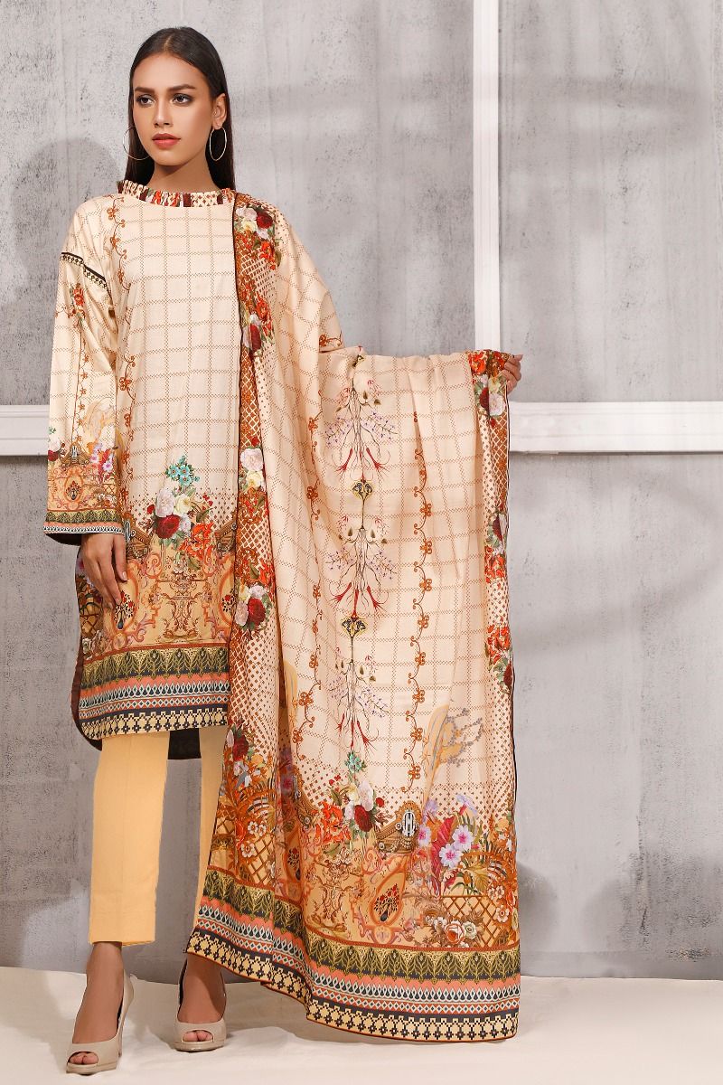 3PC Unstitched Digital Printed Lawn Suit CLP-63