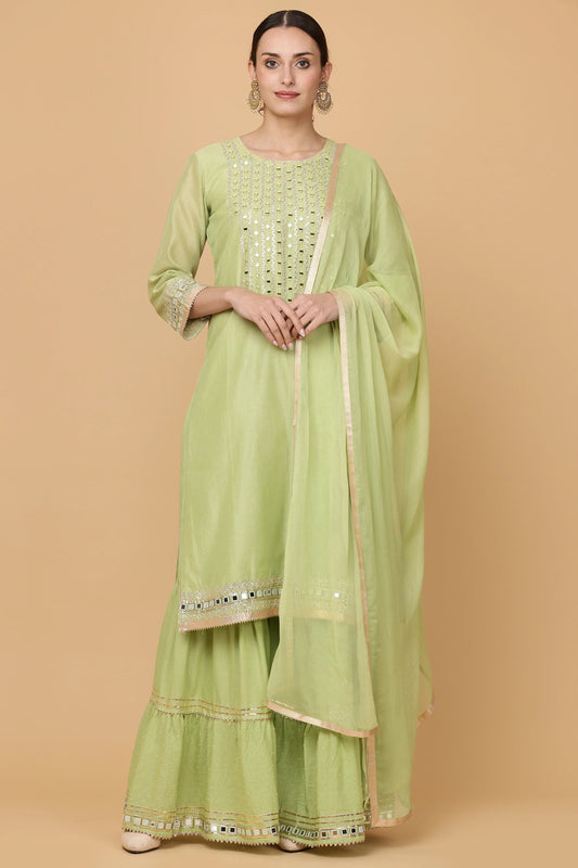 3pc-stitched-suits-Green Sharara