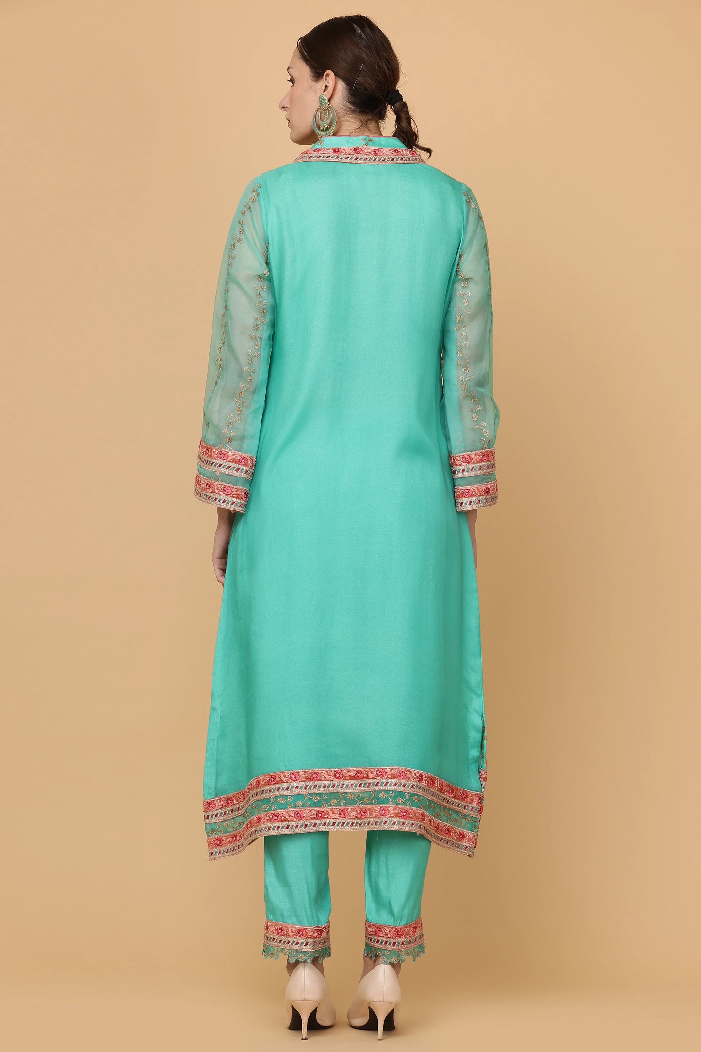 2pc-stitched-suits-Green Striped
