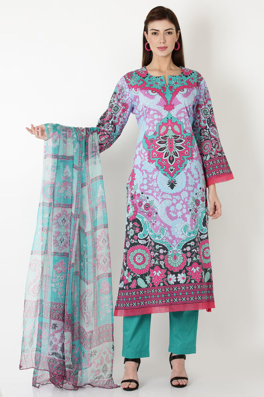 3PC UN-STITCHED SUITS-PB-15A
