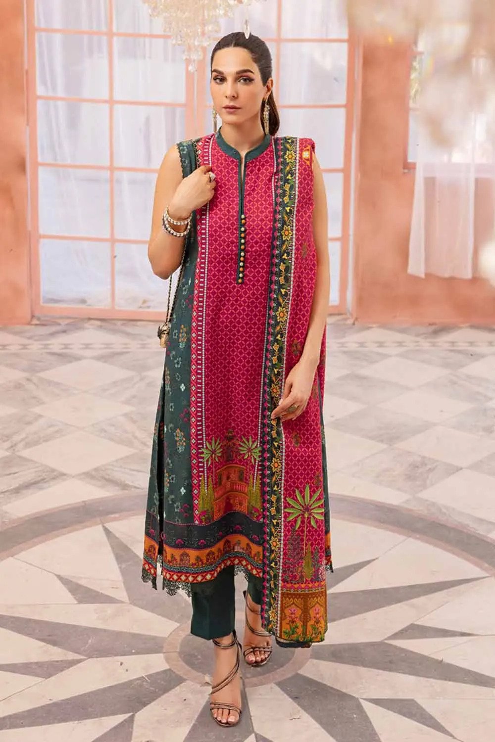 3PC Khaddar Digital Printed Unstitched Suit K-32004