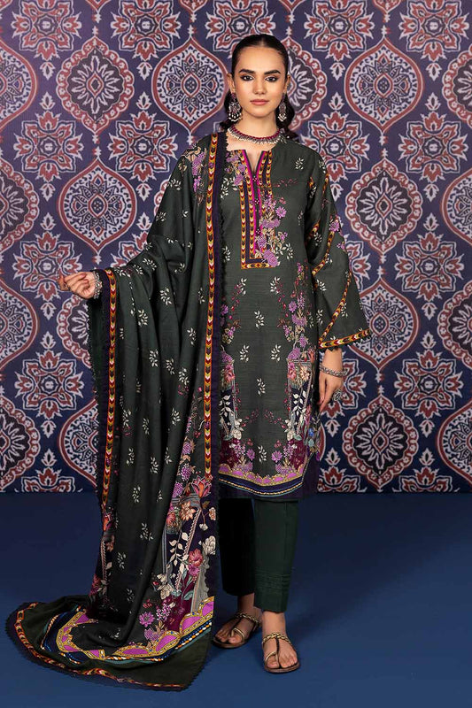 3PC Khaddar Printed Unstitched Suit K-32012