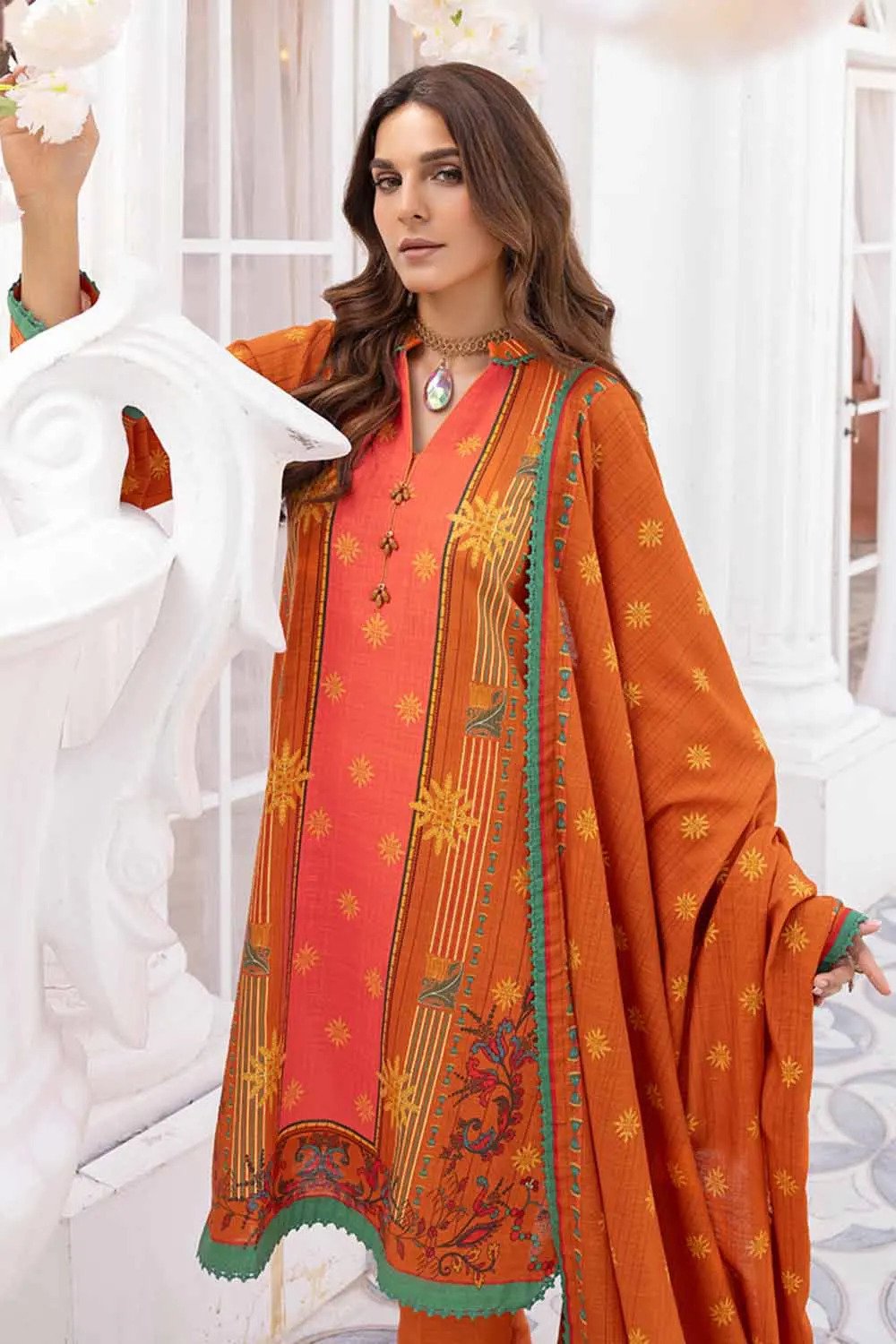 3PC Khaddar Digital Printed Unstitched Suit K-32020