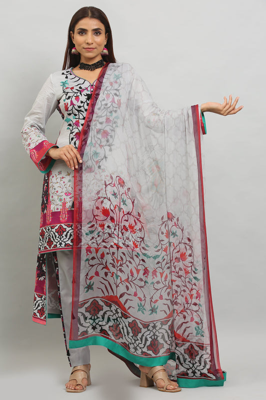 3PC UN-STITCHED SUITS-MA-16-C