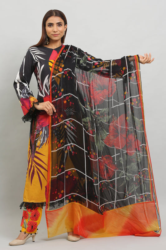 3PC UN-STITCHED SUITS-MA-17-A