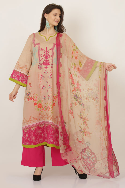 3PC UN-STITCHED SUITS-MI-03-B