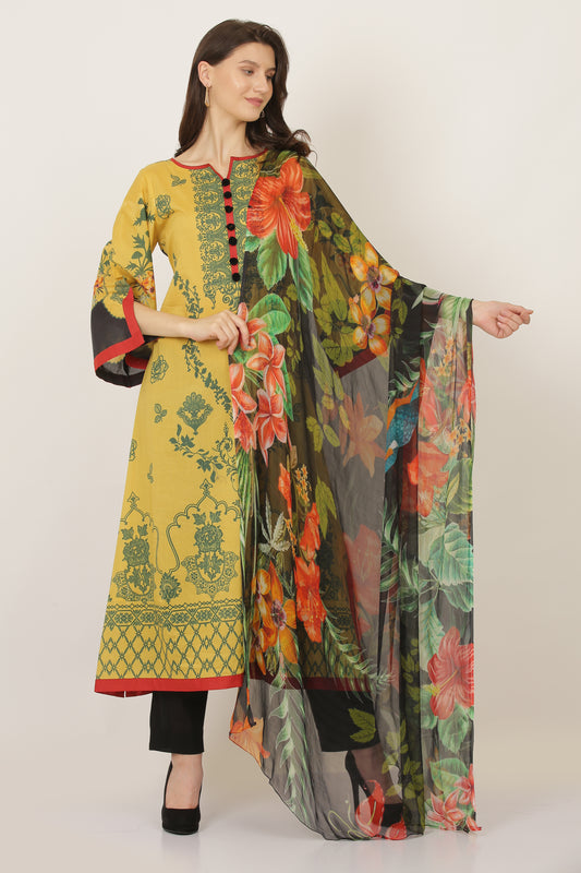 3PC UN-STITCHED SUITS-MI-04-A