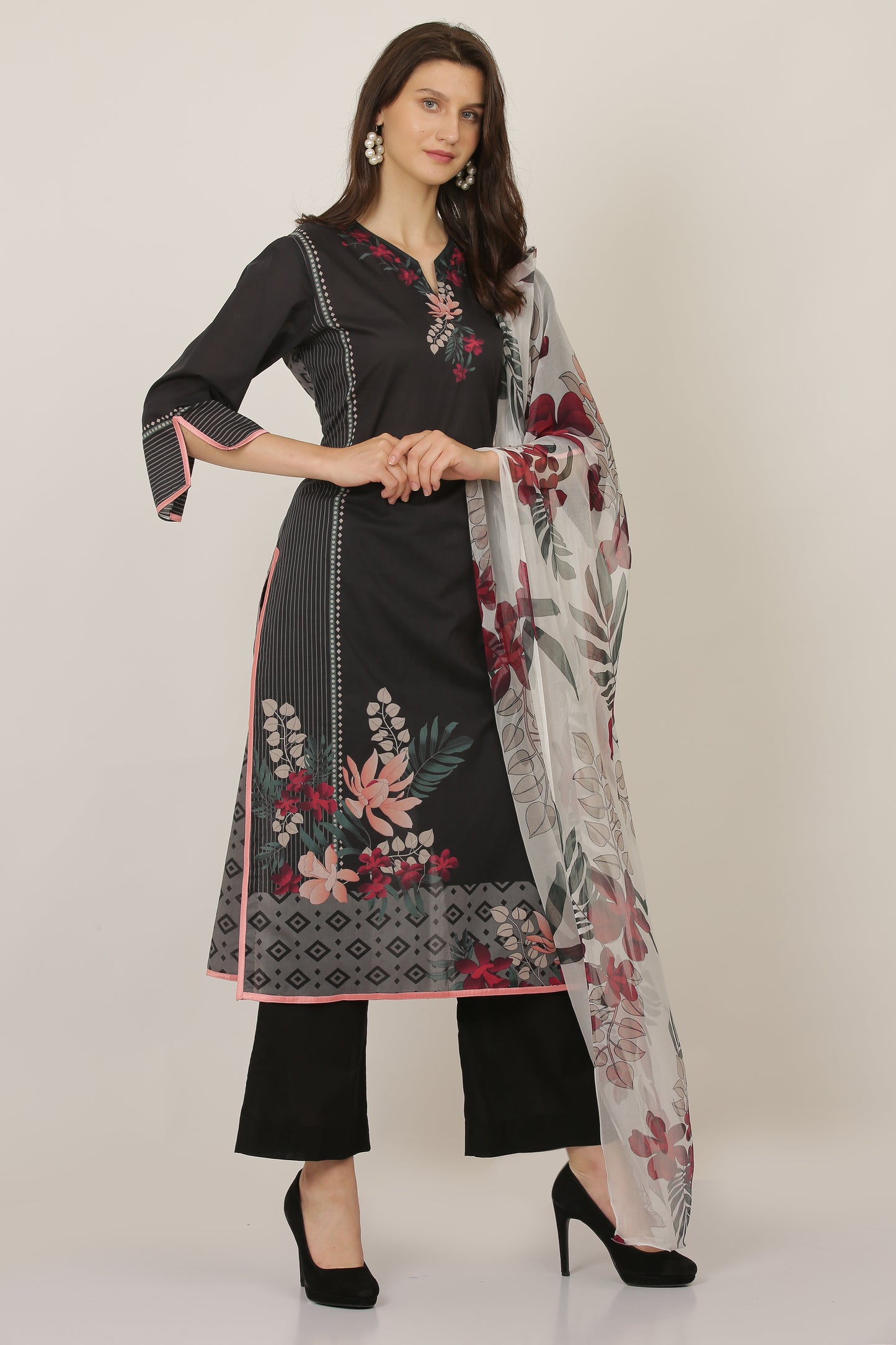 3PC UN-STITCHED SUITS-PB-07-A