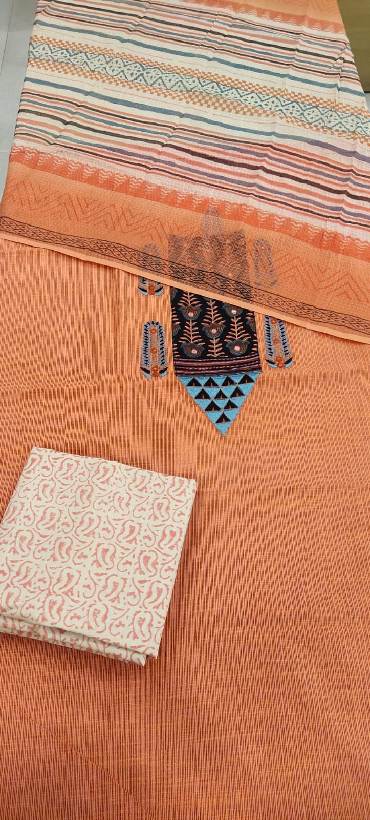 3-Pc Unstitched Printed Kota Dupatta Suit-kota-1310