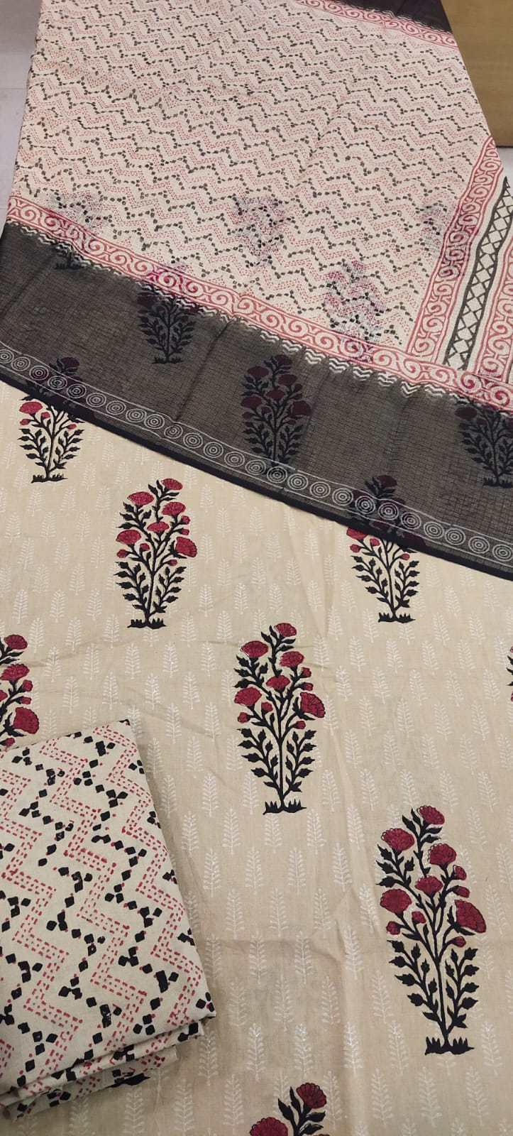 3-Pc Unstitched Kota Dupatta Suit-Kota-1317