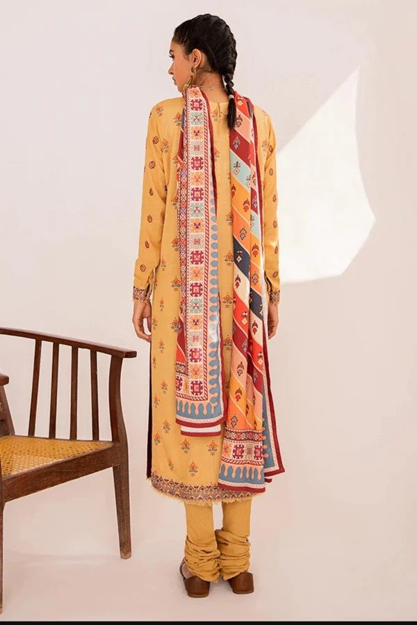 3PC Embroidered Linen UN-STITCHED SUITS-LE-02