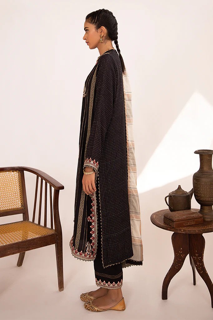 3PC Embroidered Linen UN-STITCHED SUITS-LE-08