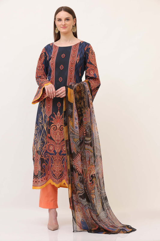 3PC UN-STITCHED SUITS-MH-06A