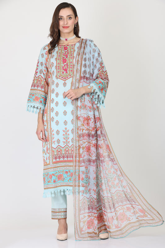 3PC UN-STITCHED SUITS-KH-RA-01-A