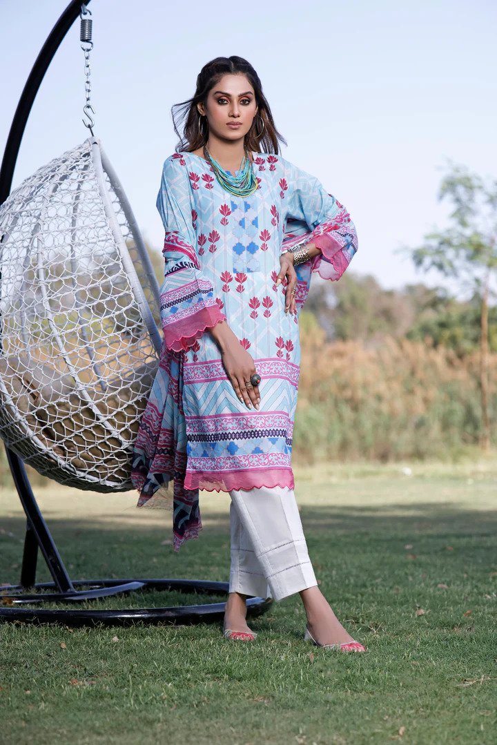 2PC PRINTED UN-STITCHED SUITS-RZC-1100