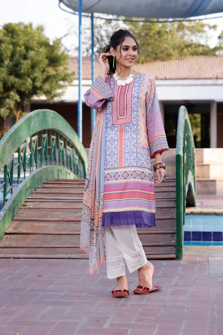 2PC PRINTED UN-STITCHED SUITS-RZC-1101